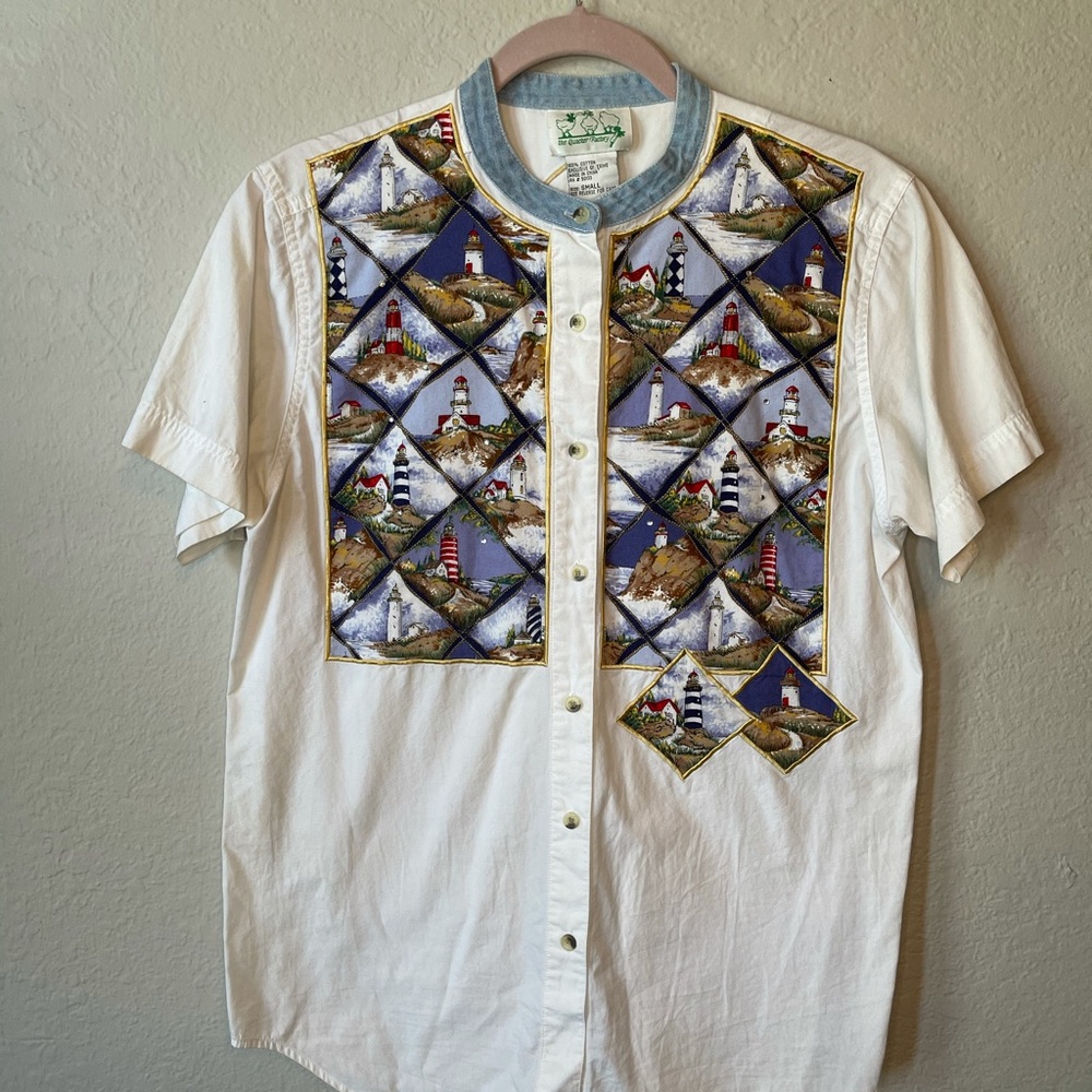 Vintage light house button down